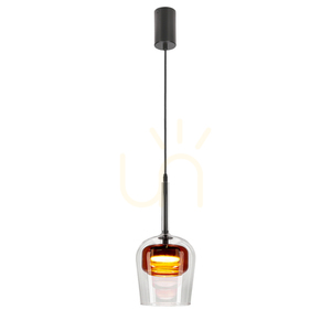 Lampa wisząca Candellux GLAXI transparentno-brązowa z czarnym detalem GX53 9 W 31-50397 small 0