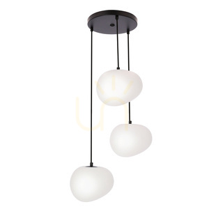 Lampa wisząca STONES biało czarny E27 40W CANDELLUX 33-35172 small 0