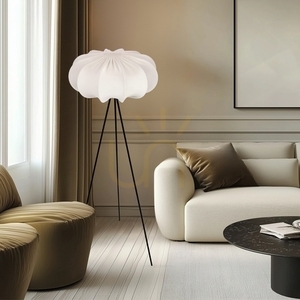 Lampa podłogowa CAFEE’ trójnóg, kremowy abażur 52 cm E27 40W CANDELLUX 51-42033 small 1