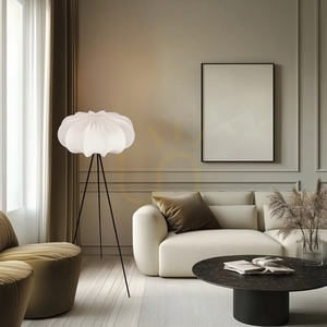 Lampa podłogowa CAFEE’ trójnóg, kremowy abażur 52 cm E27 40W CANDELLUX 51-42033 small 2