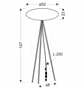 Lampa podłogowa CAFEE’ trójnóg, kremowy abażur 52 cm E27 40W CANDELLUX 51-42033 small 3