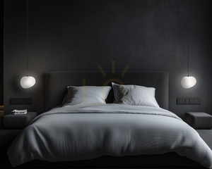 Lampa wisząca STONES biało czarny E27 40W CANDELLUX 31-35127 small 2