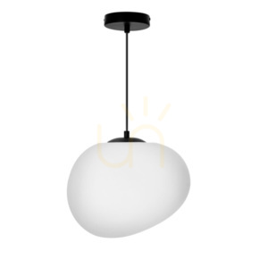 Lampa wisząca Candellux STONES 31-35141 biało-czarna E27, max. 40 W, Ø 30 cm small 0