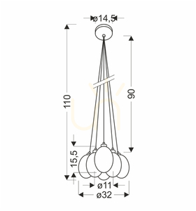 Lampa wisząca LUKKA wielokolorowy G9 6x10W CANDELLUX 50106168 small 1