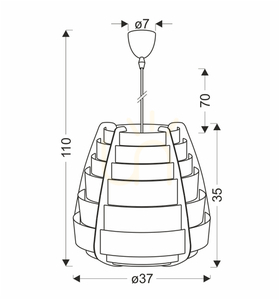 Lampa wisząca NAGOJA beżowy E27 40W CANDELLUX 50101038 small 4