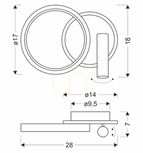 Kinkiet MONET czarny LED 13W CANDELLUX 22-35660 small 2