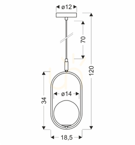 Lampa wisząca CORDEL czarny G9 28W CANDELLUX 31-44068 small 4