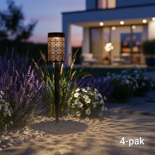 Sprawdź Czarna Lampka Solarna Decor 3000 K Ip44 4szt IP44