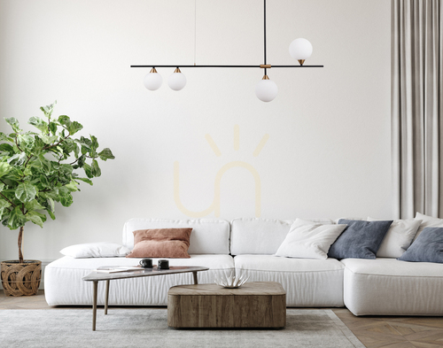 Sprawdź Lampa Wisząca Italux Belmonte 4xG9 Mosiężno-Czarna PND-9152-4-OPAL