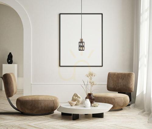 Sprawdź Lampa wisząca Italux Menfi czarno-mosiężna szklana bursztynowa E27 PND-44236-1-BK-GD