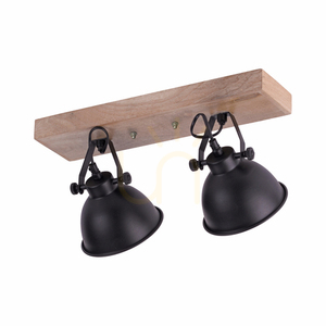 Lampa sufitowo-ścienna JUST LIGHT SAMIA 11982-18, czarna z drewnem, 2×E14 small 5