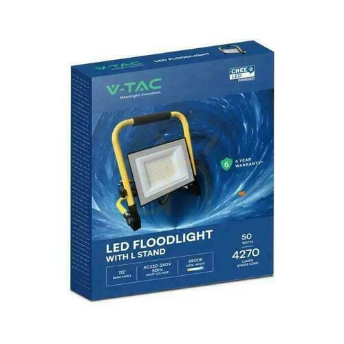 Sprawdź Naświetlacz przenośny LED V-TAC 50W CREE CHIP IP65 VT-44049 4000K 4270lm 6 lat gwarancji