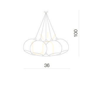 Lampa Wisząca Azzardo GULIA 7 WISZACA Czarny small 1