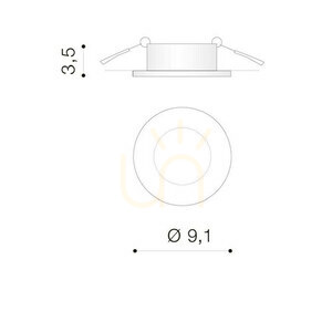 Oczko wpuszczane Azzardo Emilio 1 AZ0871, GU10 max 40 W, IP54, otwór Ø5,8 cm, białe matowe small 2