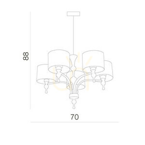 Lampa Wisząca Azzardo IMPRESS 5 WISZACA Biały small 2