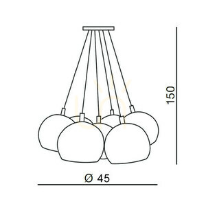 Lampa Wisząca Azzardo NOA 7 WISZACA Chrom small 2