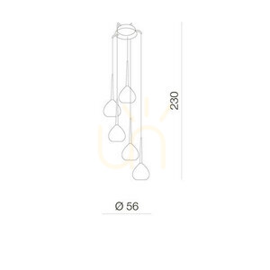 Lampa Wisząca Azzardo AGA 5 WISZACA Biały small 2