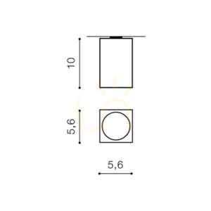 Downlight Azzardo MINI SQUARE Czarny small 2