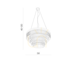 Lampa Wisząca Azzardo SALERNO PENDANT TOP Chrom small 2
