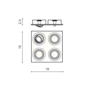 Downlight Azzardo CARO 4S Biały small 2
