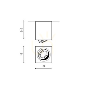 Downlight Azzardo BRANT SQUARE Czarny small 2