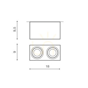Downlight Azzardo BRANT 2 SQUARE Czarny small 2