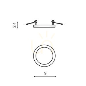 Downlight Azzardo SLIM 9 ROUND 3000K IP44 Czarny small 2