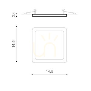 Downlight Azzardo SLIM 15 SQUARE 3000K IP44 Biały small 2