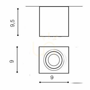 Downlight Azzardo BRANT SQUARE IP44 Czarny small 2