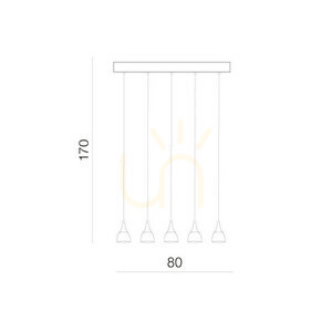 Lampa Wisząca Azzardo DALMATIA 5 Czarny small 2