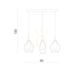 Lampa Wisząca Azzardo AMBER MILANO 3 Transparentny small 2