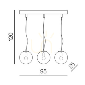 Lampa Wisząca Azzardo IRIS 3 LINE Chrom small 1