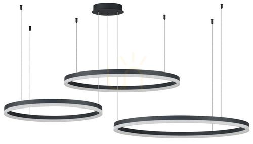Sprawdź Lampa Wisząca Azzardo HALO 100+80+60 CCT DIMM + Pilot Czarny