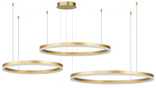 Sprawdź Lampa Wisząca Azzardo HALO 100+80+60 CCT DIMM + Pilot Złoty