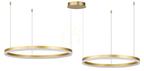 Sprawdź Lampa Wisząca Azzardo HALO 80+60 CCT DIMM + Pilot Złoty