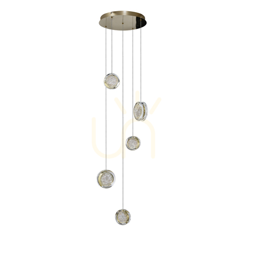 Sprawdź Lampa Wisząca Azzardo EUFORIA ROUND 5 3-STEP DIMM Złoty