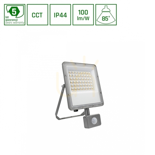 Sprawdź Naświetlacz LED Noctis Max CCT 50W 230V IP44 265x171x53mm Szary Czujnik Ruchu 5 Lat Gwarancj