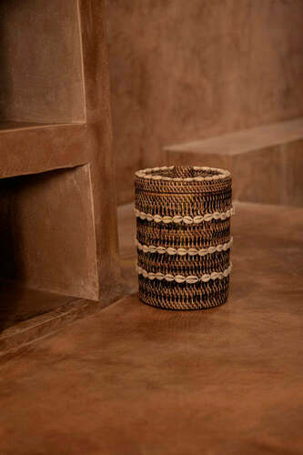 Sprawdź Koszyk wiklinowy naturalny 21x21x30 cm Baskets Shell Storage Bin