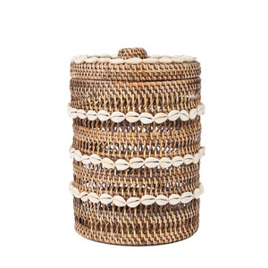 Kosz do przechowywania Bazar Bizar The Shell z rattanu naturalny brąz 21 × 21 × 32 cm small 9
