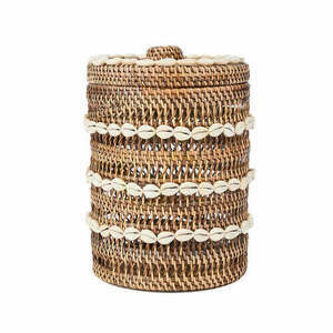 Kosz do przechowywania Bazar Bizar The Shell z rattanu naturalny brąz 21 × 21 × 32 cm small 0