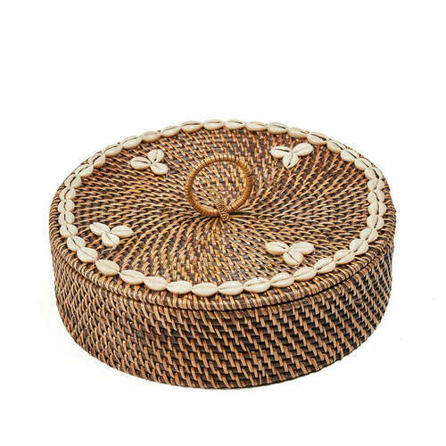 Sprawdź Koszyk rattanowy z przegródkami BAZAR BIZAR naturalny brąz 30 × 30 × 9,5 cm