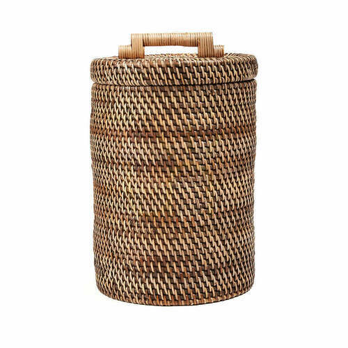 Sprawdź Kosz wiklinowy wysoki naturalny brąz 20x20x33 cm Baskets