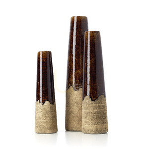 Wazon stożkowy Amber betonowy brązowy M 49 cm small 4