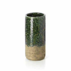 Wazon z kamionki BAZAR BIZAR Moss Cylinder L, zielono-beżowy, 38 cm small 1