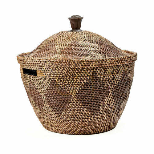 Sprawdź Kosz wiklinowy naturalny brązowy 55x55x52 cm Baskets
