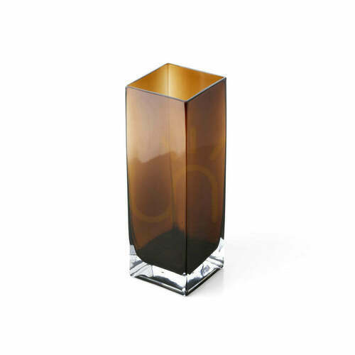 Sprawdź Wazon szklany bursztynowy Cuboid L 10x10x30 cm