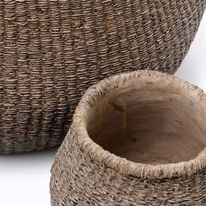 Doniczka Handmade Faux-Puff Brązowa M Planters small 2