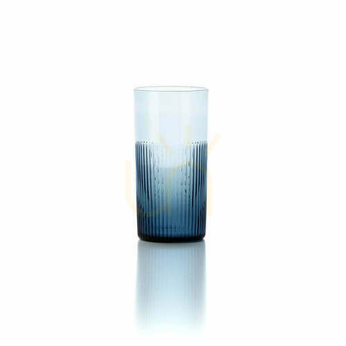 Sprawdź Szklanka wysoka ryflowana Azure Blue 15,3 cm