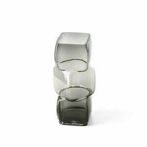 Wazon szklany The Cubes Dark Grey M, Glass Collection small 1