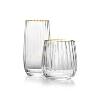 Szklanka ze złotym rantem 10 cm natural gold small 6